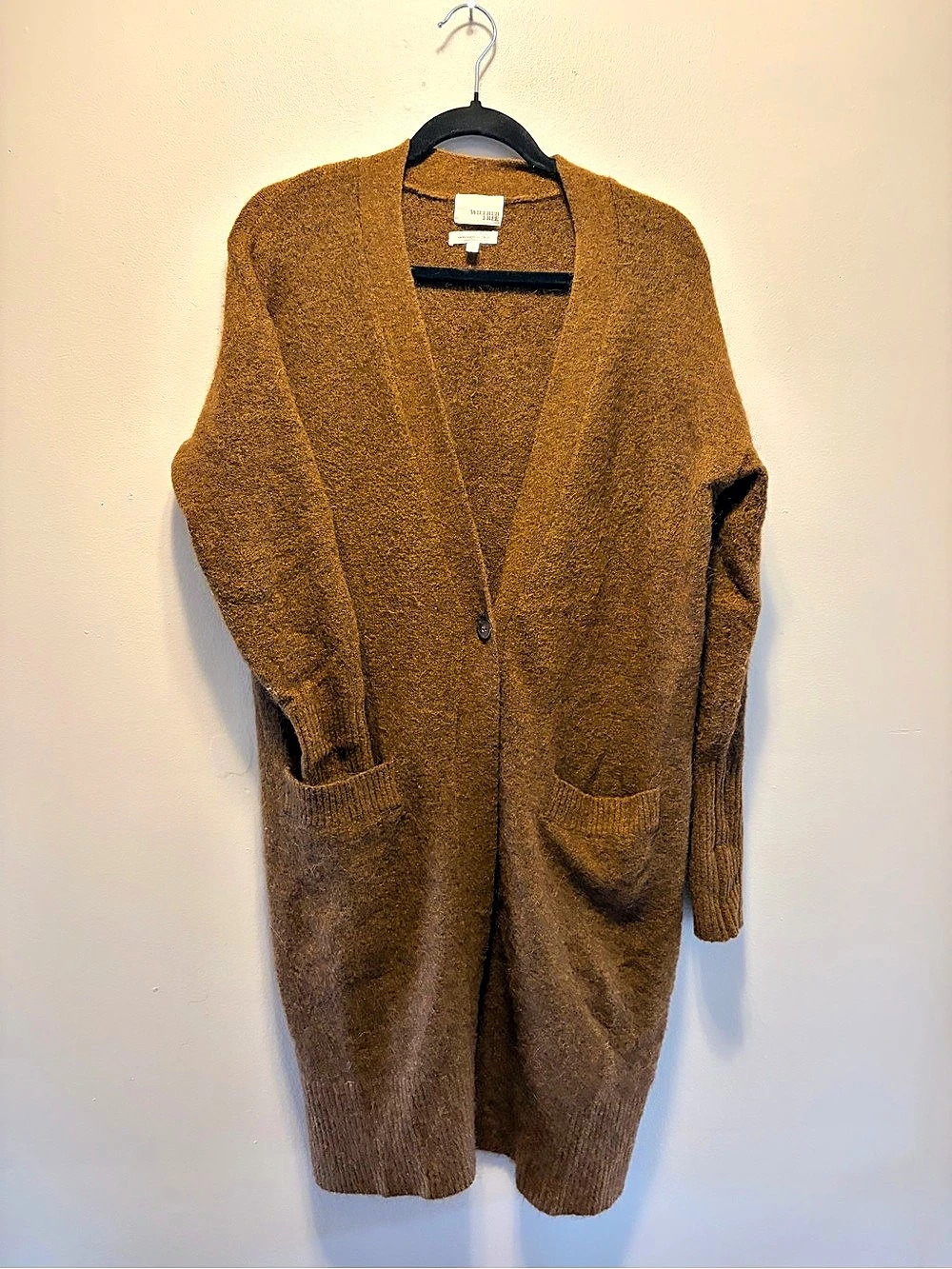 Aritzia Wilfred Free Brown Alpaca Blend Cardigan